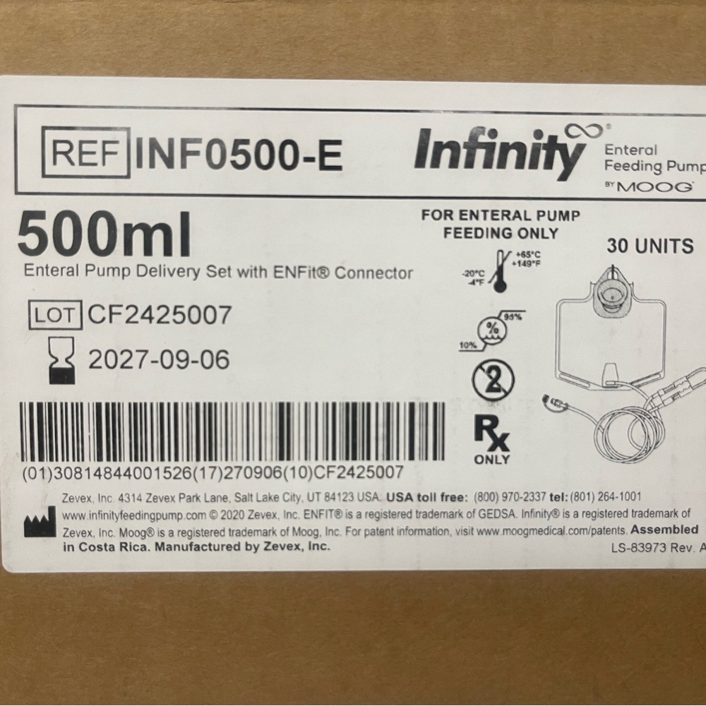 Moog Zevex EnteraLite Infinity 500mL Feeding Bag